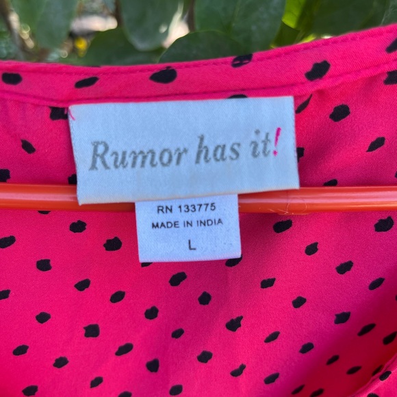 Rumor has it ! red with black polka dot top - Picture 3 of 3